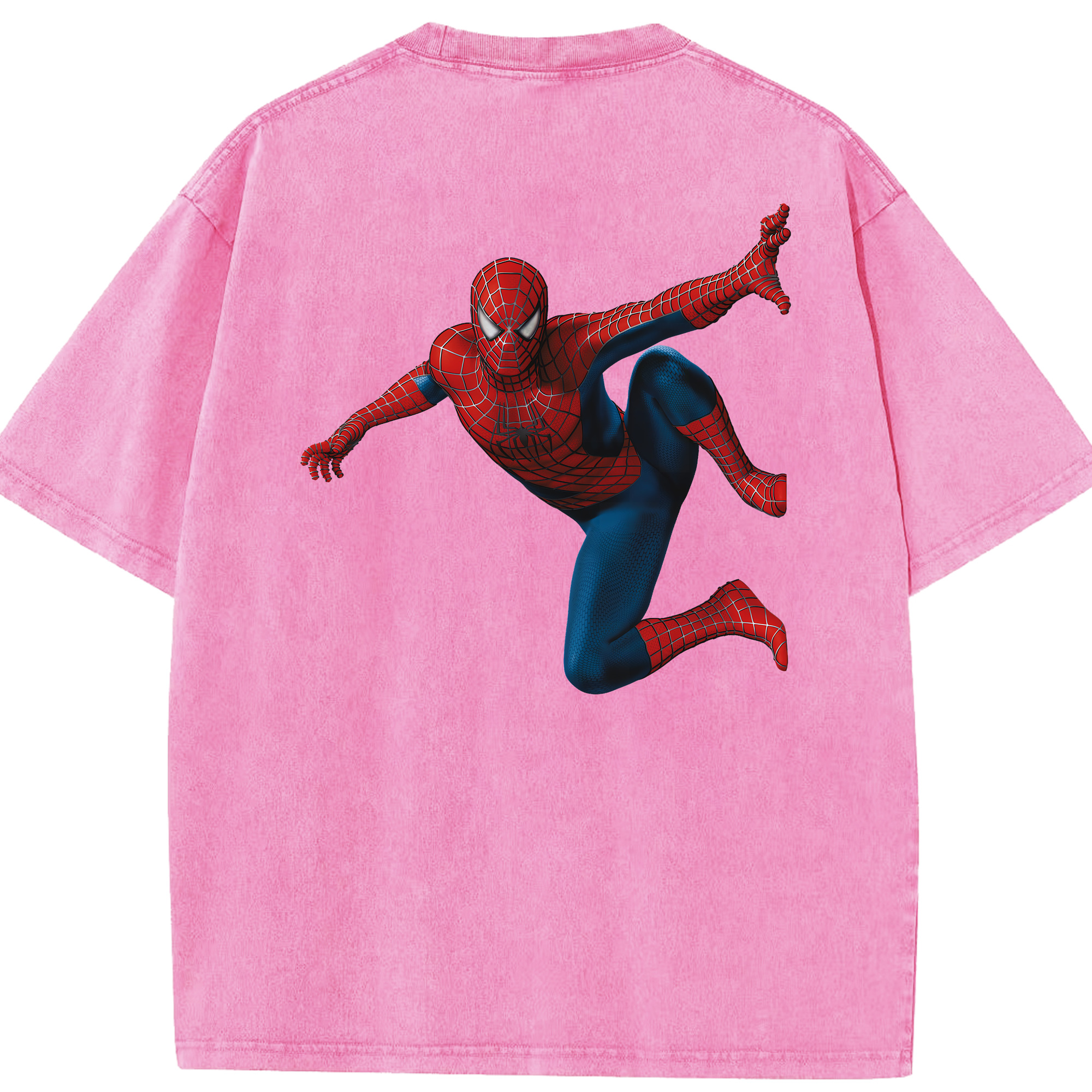 （画像用） Spider Man スパイダーマン 綿100% ヴィンテージ風 半袖Tシャツ（背面プリント）